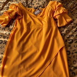 Mustard elegant dress
